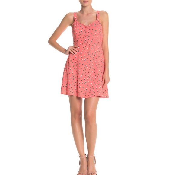 Abound Dresses & Skirts - ABOUND Coral Tea Rose Confetti Fit & Flare Dress